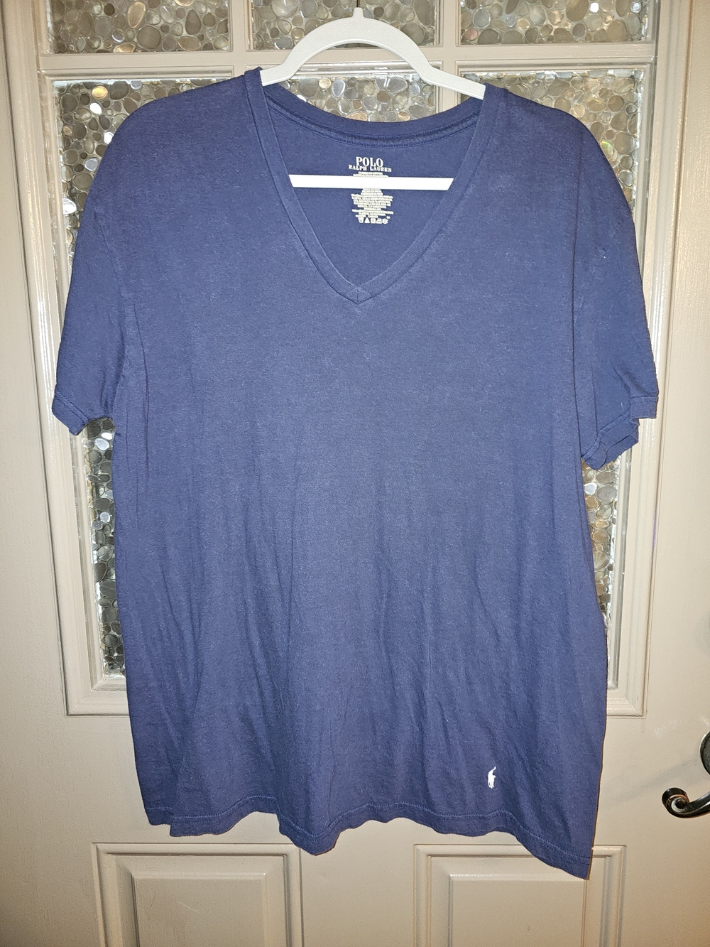 Polo by Ralph Lauren Women's V-Neck Tee in Navy Blue